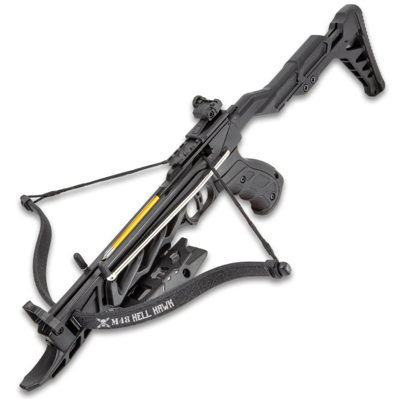 M48 Hell Hawk Self-Cocking Assault Crossbow Pistol with 3 Aluminum Bolts