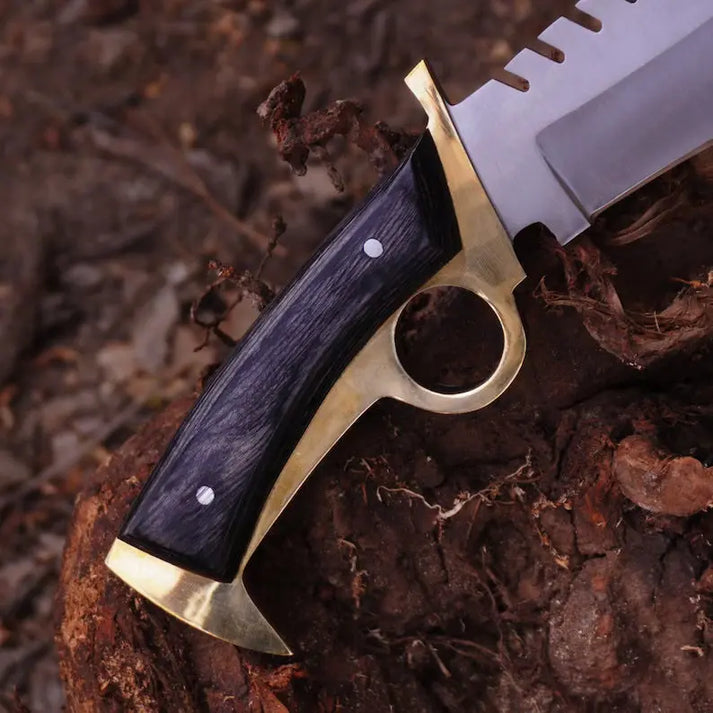 Bowie Daryl Dixon Finger Guard Knife With Brass TV Show Prop Replica