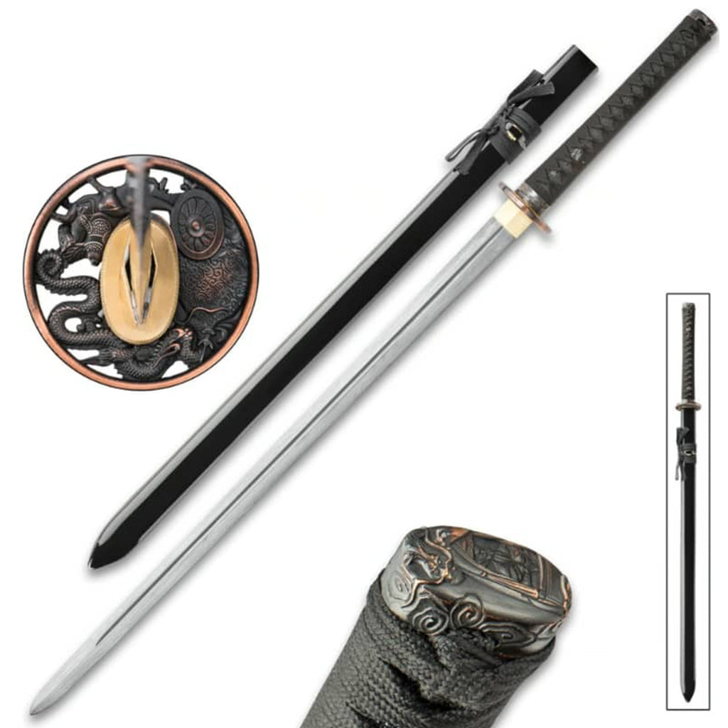 Dragon Lord Handmade Katana with Damascus Steel Blade and Dragon Tsuba