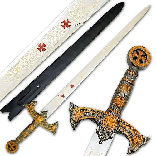Knights Templar Longsword Prop Replica Medieval Crusader Display Collectible