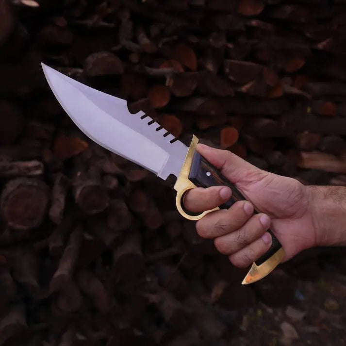Bowie Daryl Dixon Finger Guard Knife With Brass TV Show Prop Replica