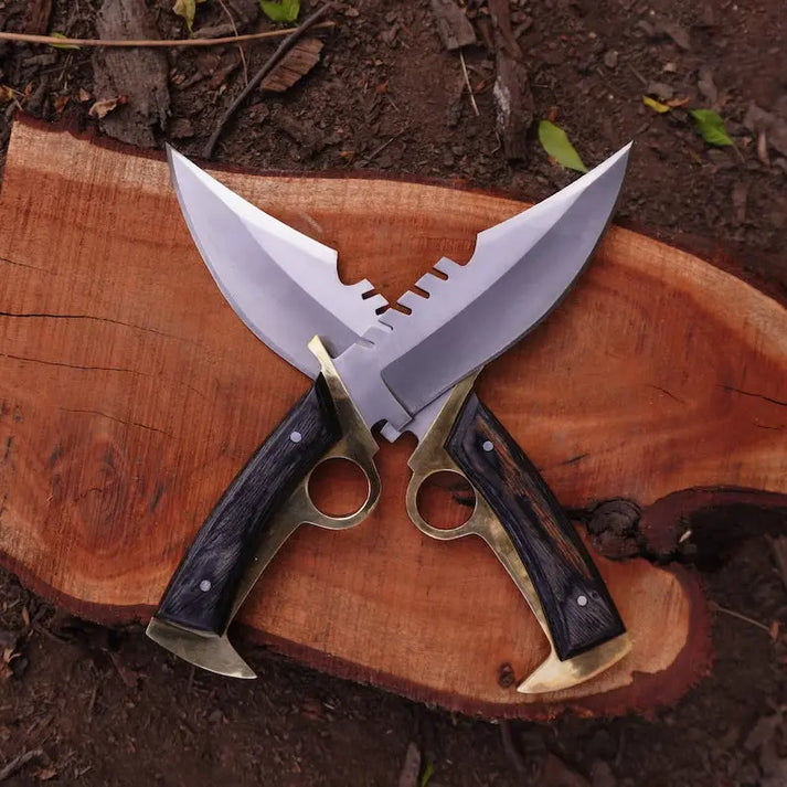 Bowie Daryl Dixon Finger Guard Knife With Brass TV Show Prop Replica