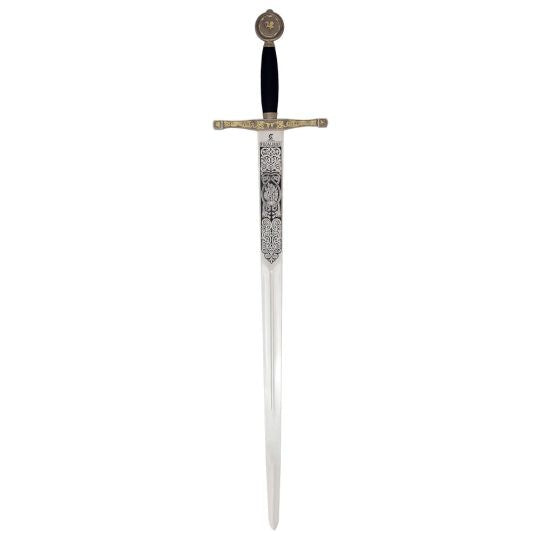 King Arthur's Excalibur Gold Sword | 42" Medieval Replica with Free Leather Sheath & Stand
