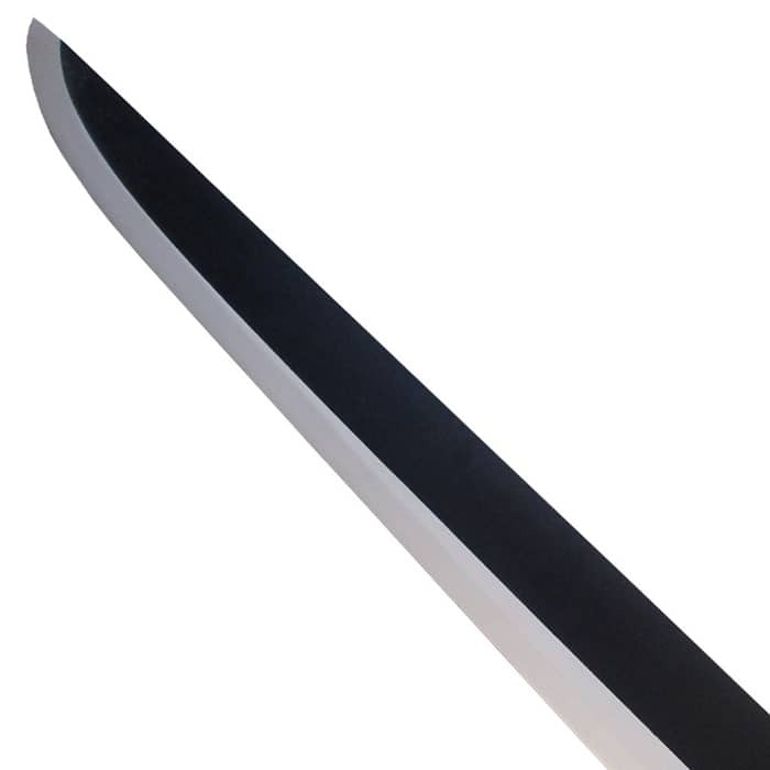 Tensa Zangetsu Bankai sword replica from Bleach featuring Ichigo Kurosaki's iconic black blade and wrapped handle.