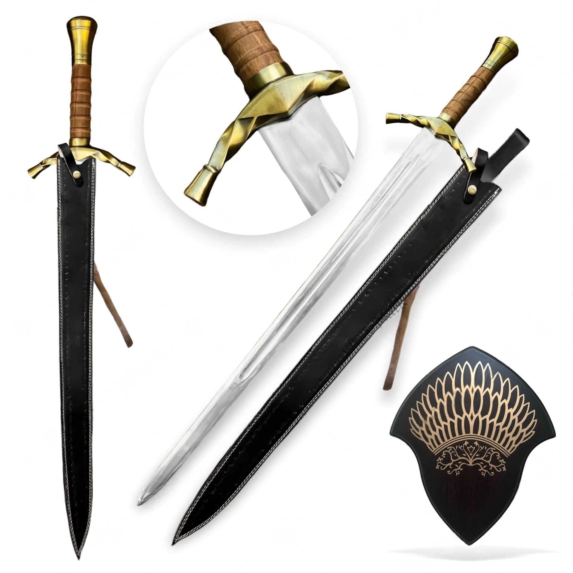 Boromir sword replica from The Lord of the Rings featuring a silver-finished blade with an ornate medieval-style hilt.