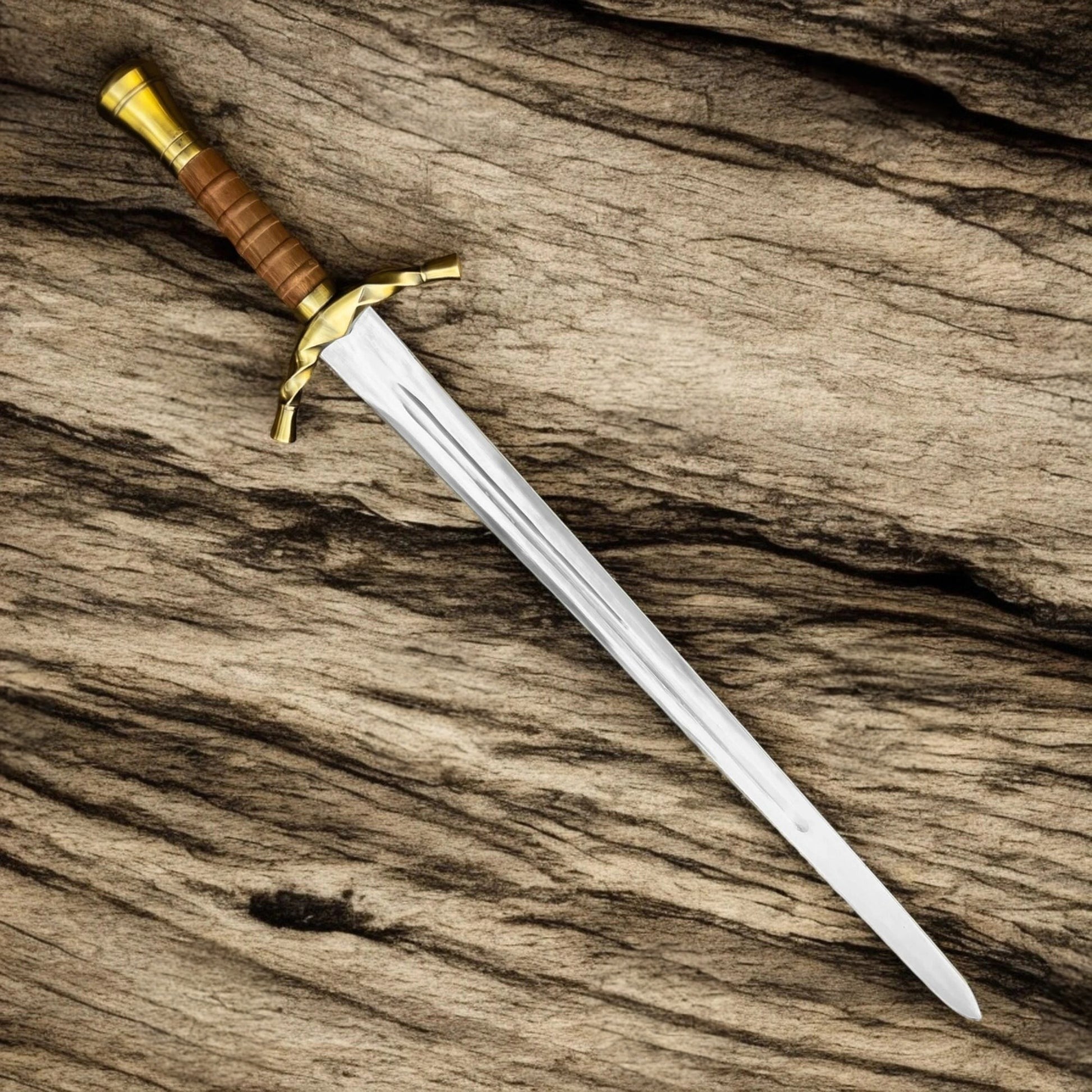 Boromir sword replica from The Lord of the Rings featuring a silver-finished blade with an ornate medieval-style hilt.