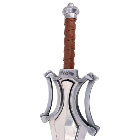 Masters of the Universe He-Man Power Sword replica featuring a detailed fantasy blade with a free leather sheath.