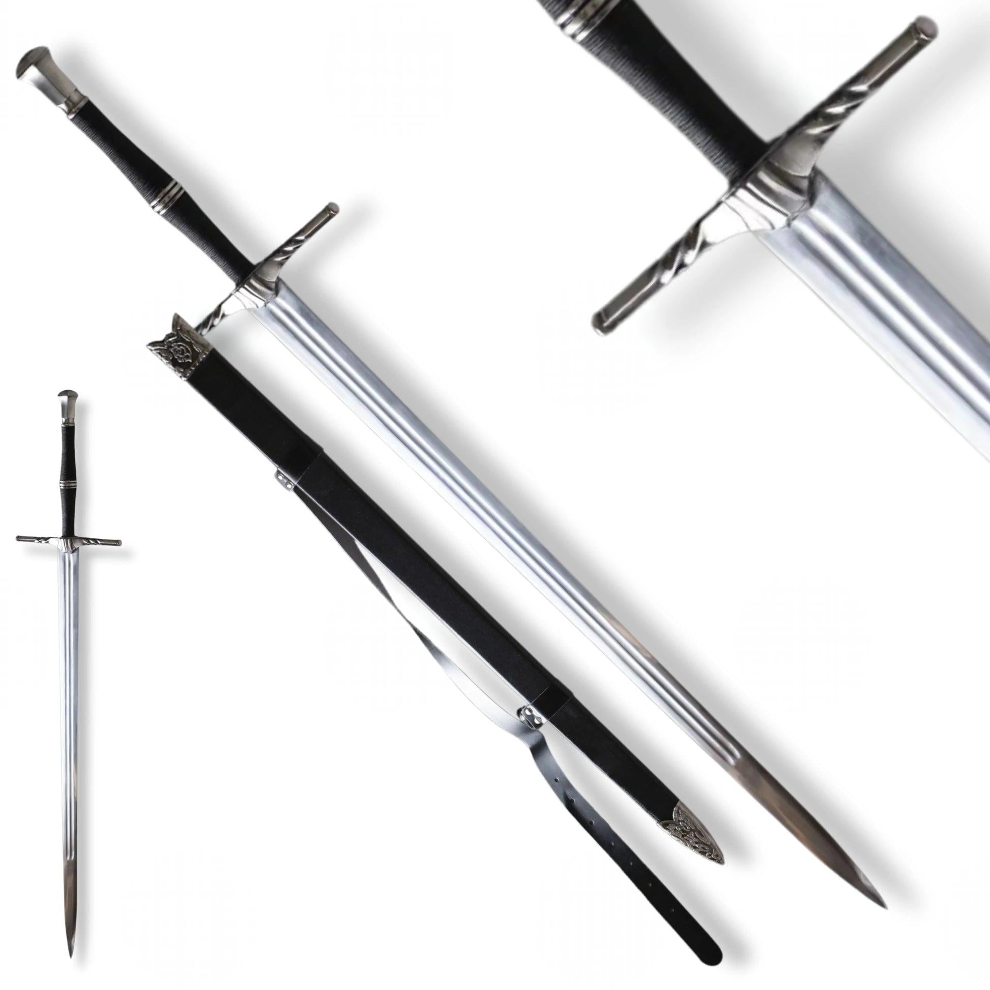 Geralt of Rivia Steel Sword | The Witcher 3 Replica with Free Leather Scabbard – 44"