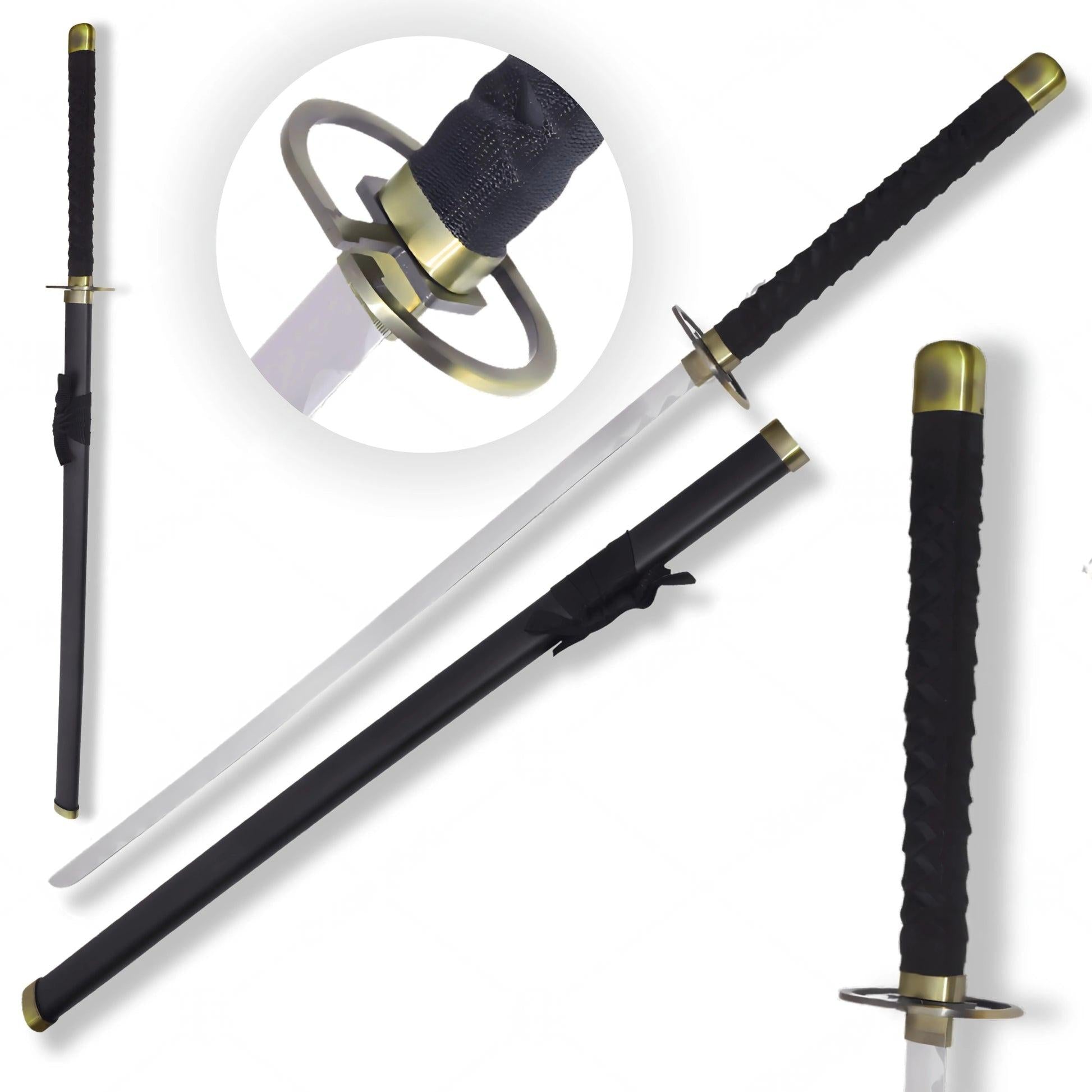 Gin Ichimaru's Shinso sword replica from Bleach featuring a sleek katana-style blade and traditional wrapped handle.