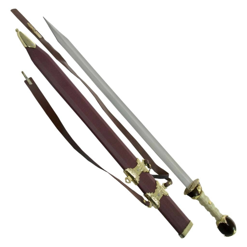 Gladiator Gold Sword – Stainless Steel Roman Replica with Scabbard