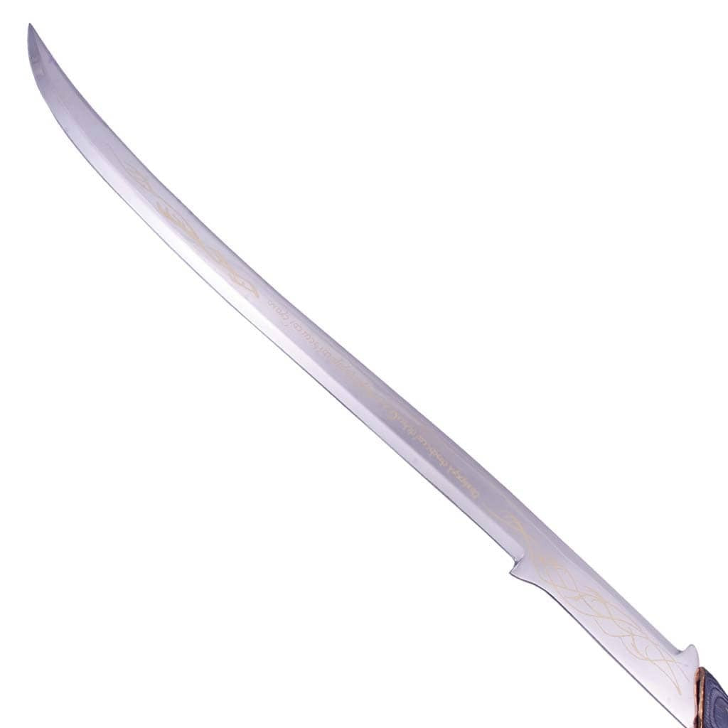 Hadhafang sword replica of Arwen from The Lord of the Rings featuring a dark wood handle and elegant Elven-style blade.