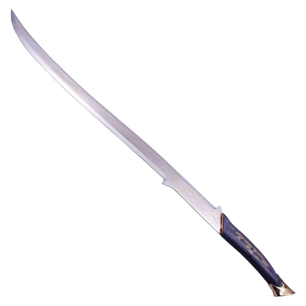 Hadhafang sword replica of Arwen from The Lord of the Rings featuring a dark wood handle and elegant Elven-style blade.