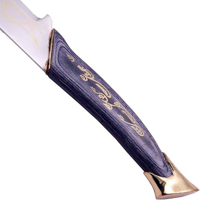 Hadhafang sword replica of Arwen from The Lord of the Rings featuring a dark wood handle and elegant Elven-style blade.
