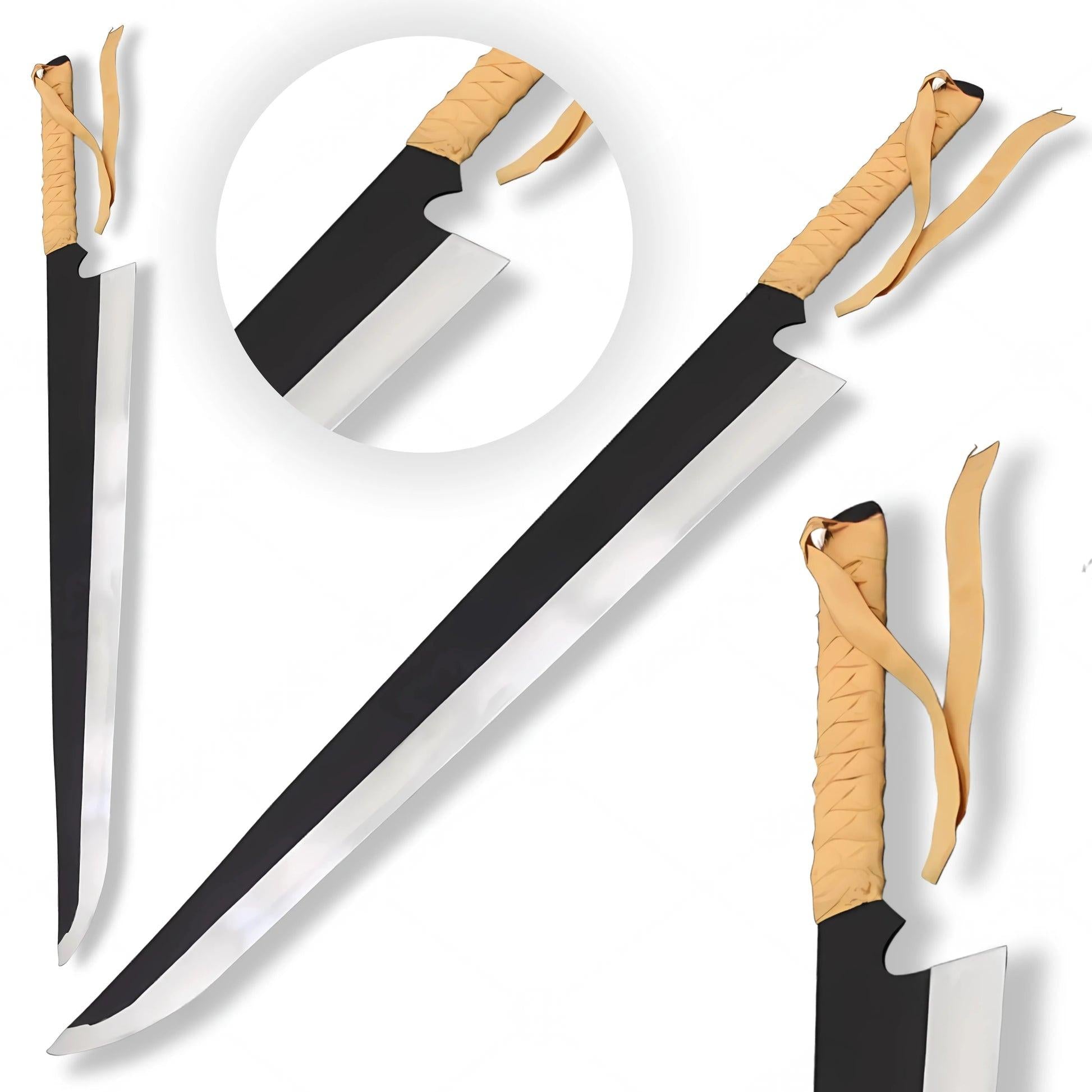 Ichigo Kurosaki Zangetsu sword from Bleach featuring an oversized black anime-style blade and wrapped handle.