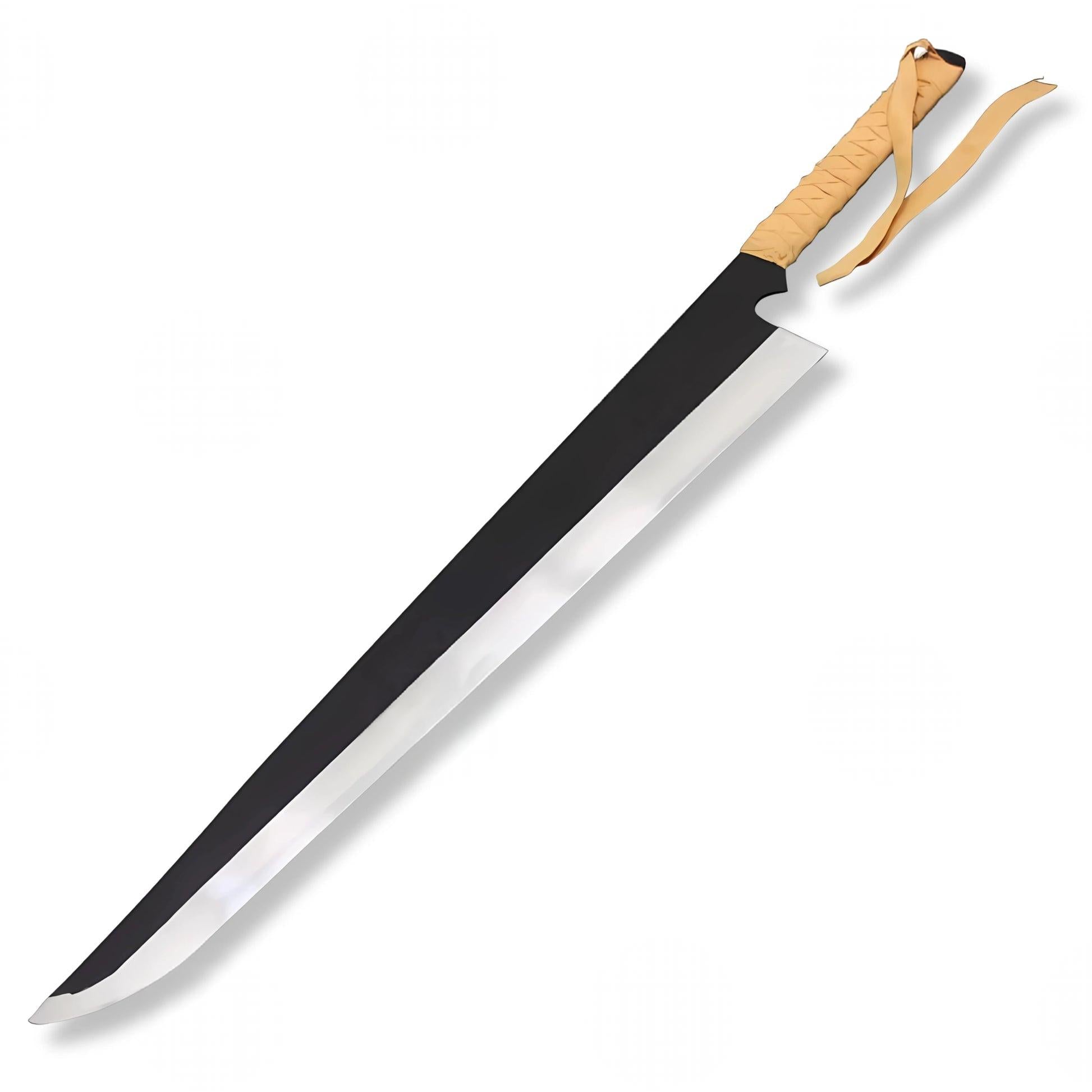 Ichigo Kurosaki Zangetsu sword from Bleach featuring an oversized black anime-style blade and wrapped handle.