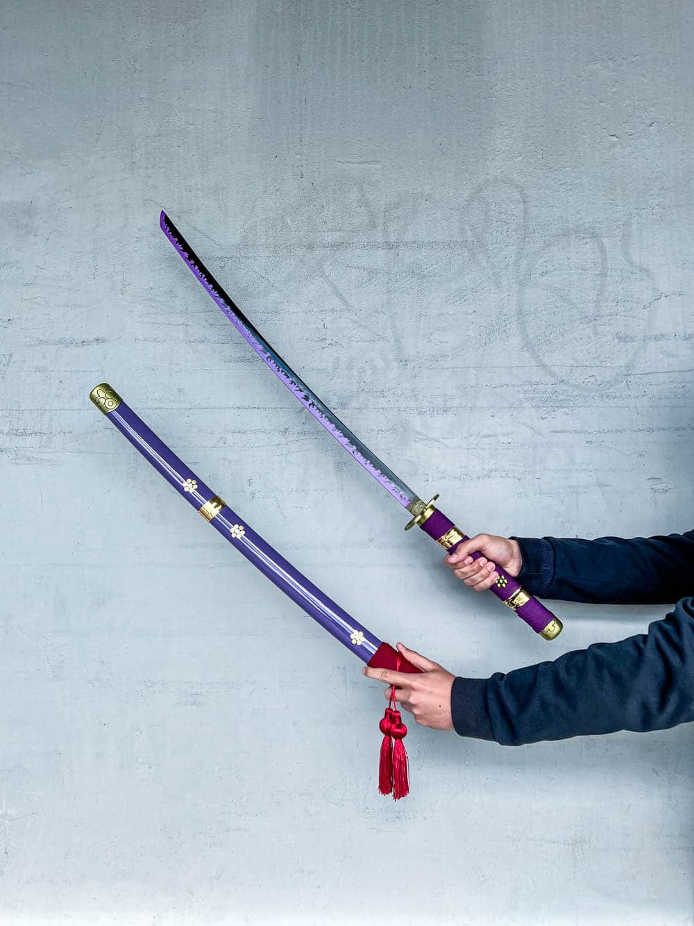 Enma Katana Sword Zoro's Legendary Blade from One Piece with Free Display Stand