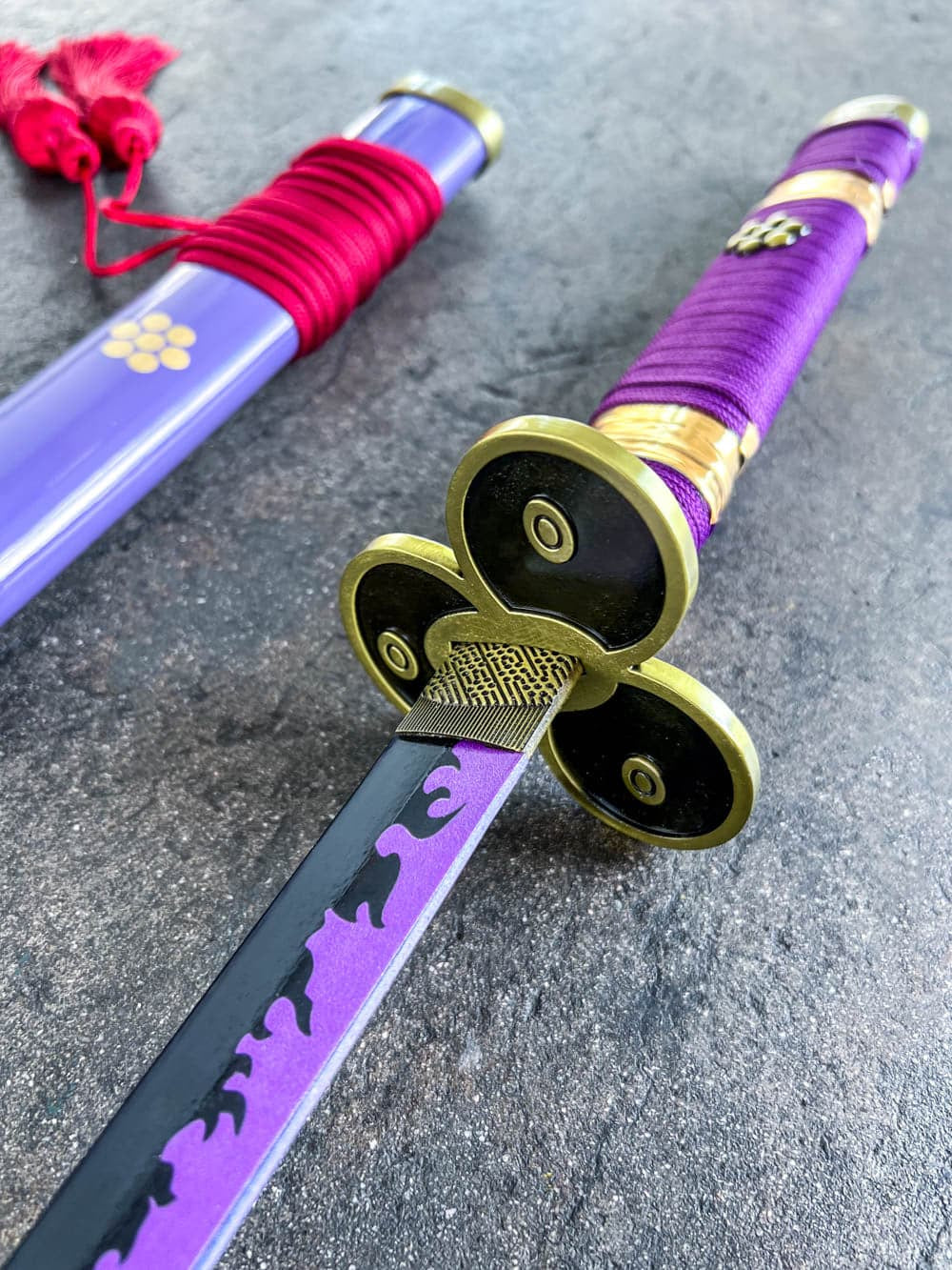Enma Katana Sword Zoro's Legendary Blade from One Piece with Free Display Stand