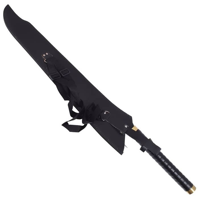 Ichigo Kurosaki Zangetsu Butcher Sword replica from Bleach featuring an oversized black anime-style blade.
