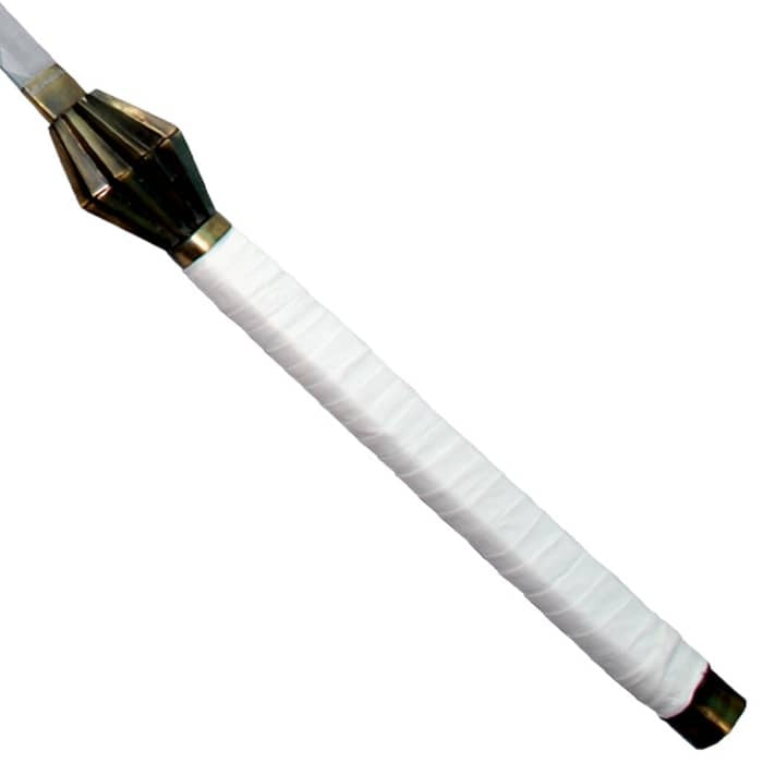 Kenpachi Zaraki's battle sword replica from Bleach featuring a rugged katana-style blade with a traditional wrapped handle.