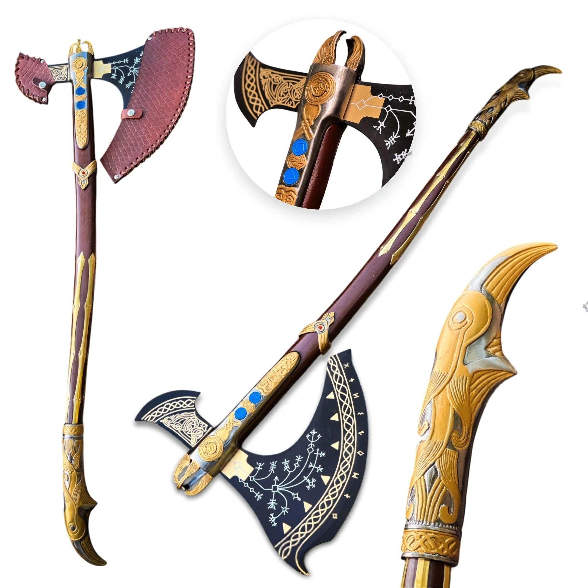 Upgraded Kratos Leviathan Axe Replica 40 Inch God of War Axe