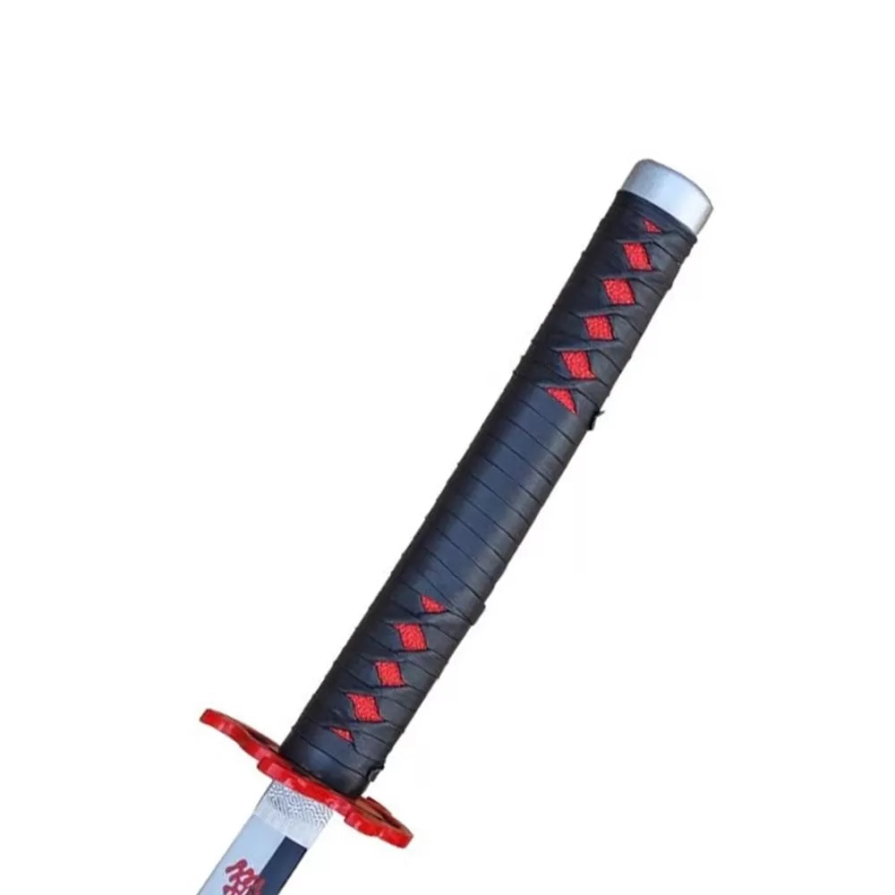 Kyojuro Rengoku's Flame Nichirin sword replica from Demon Slayer featuring a flame-patterned katana blade with a traditional wrapped handle.