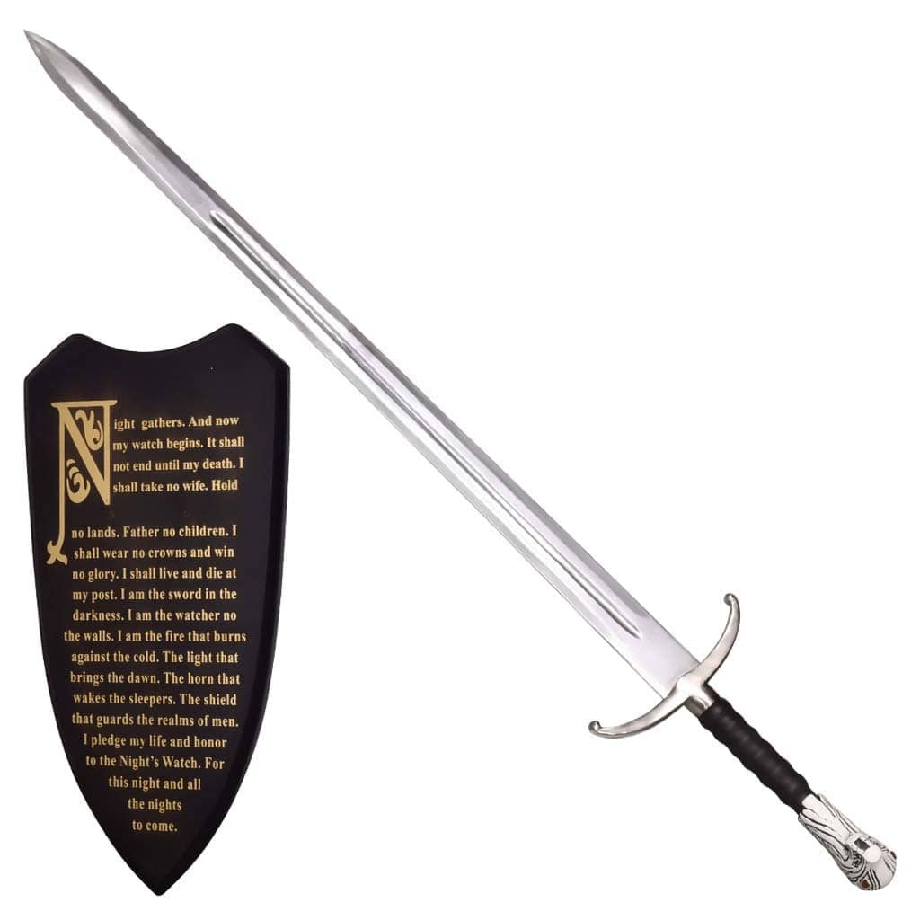 Longclaw Collector's Edition Valyrian Steel sword replica from Game of Thrones featuring Jon Snow's iconic blade with a detailed direwolf pommel.