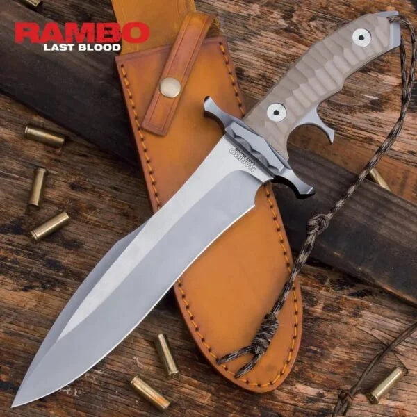 Rambo Last Blood Heartstopper Bowie Replica 15" with Free Leather Sheath