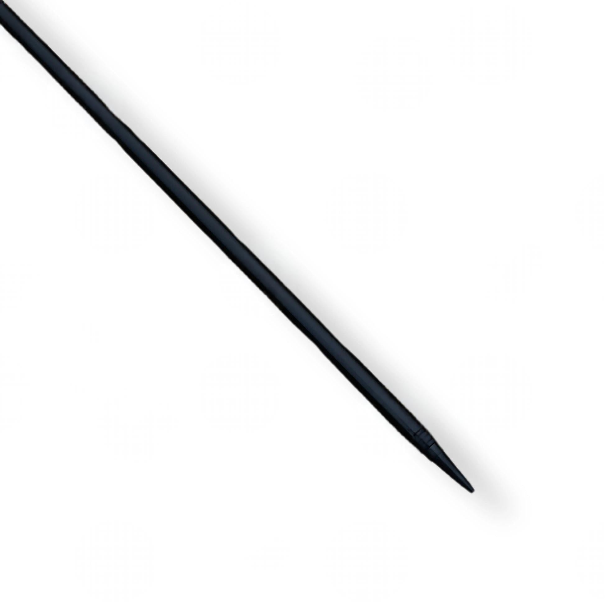 Saruman's Black Wizard Staff replica from The Lord of the Rings featuring a dark carved design with an ornate crown top.