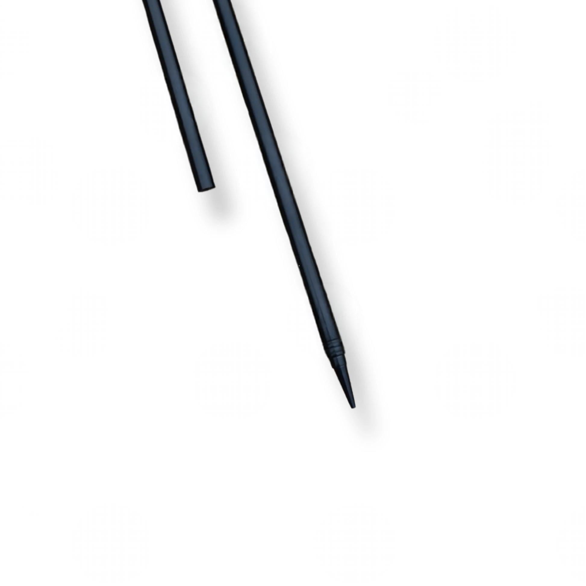 Saruman's Black Wizard Staff replica from The Lord of the Rings featuring a dark carved design with an ornate crown top.