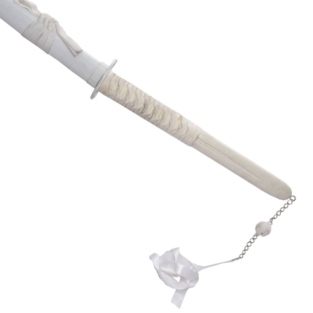 Sode no Shirayuki sword replica from Bleach featuring Rukia Kuchiki's elegant white Zanpakutō with a traditional katana design.