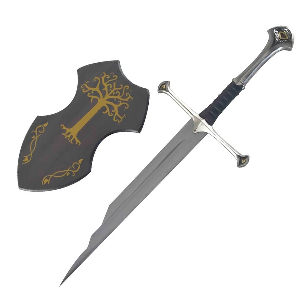 The Shards of Narsil broken sword replica from The Lord of the Rings with a decorative free wall plaque.
