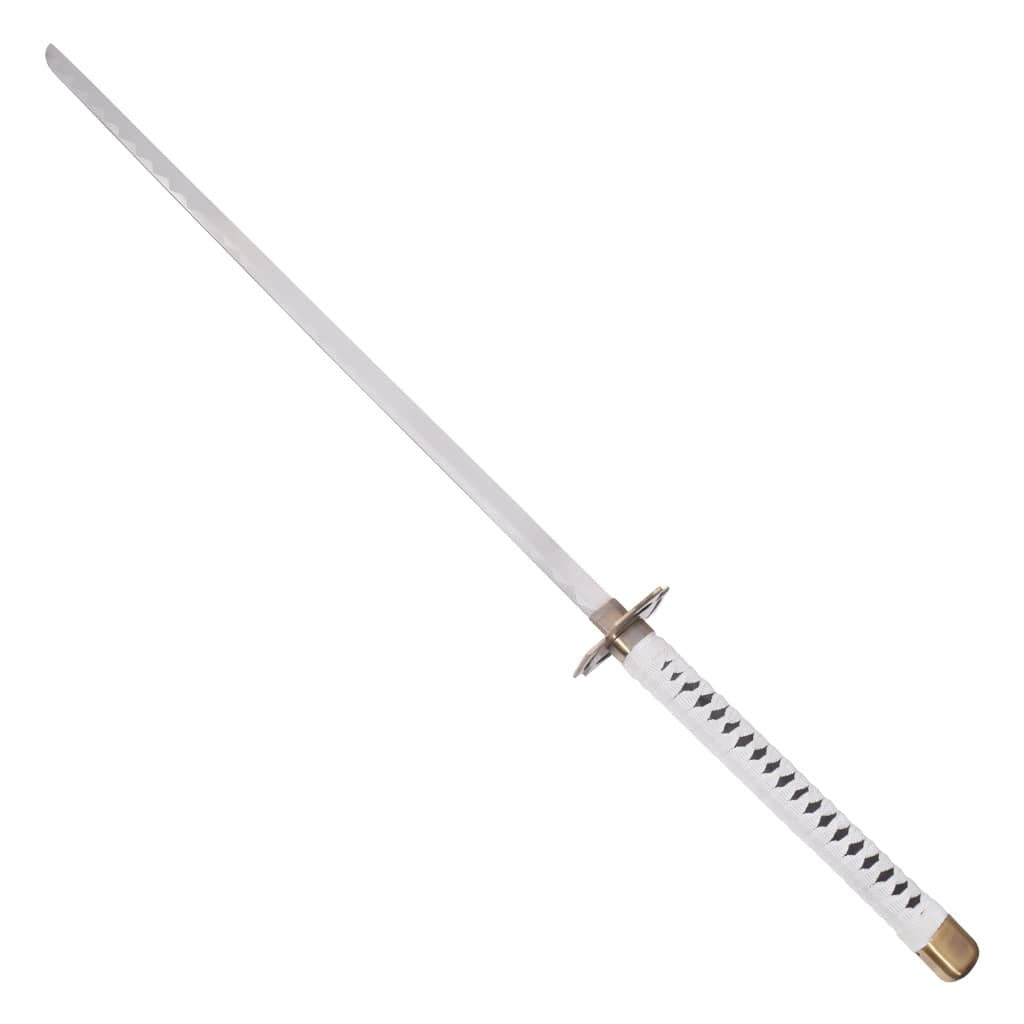 Roronoa Zoro's Yubashiri sword replica from One Piece featuring a traditional katana blade with an elegant black scabbard.