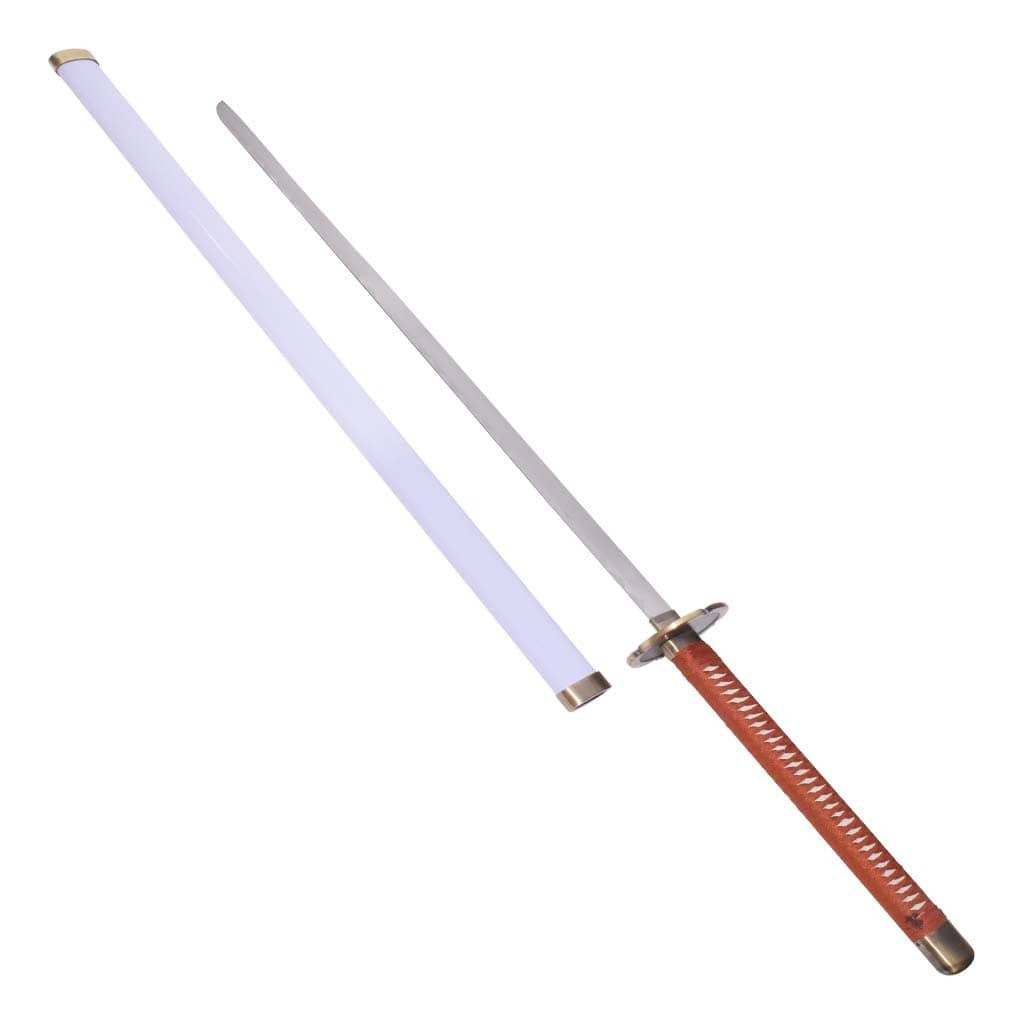 Wado Ichimonji katana replica from One Piece featuring Roronoa Zoro's iconic white-handled sword with a traditional blade.