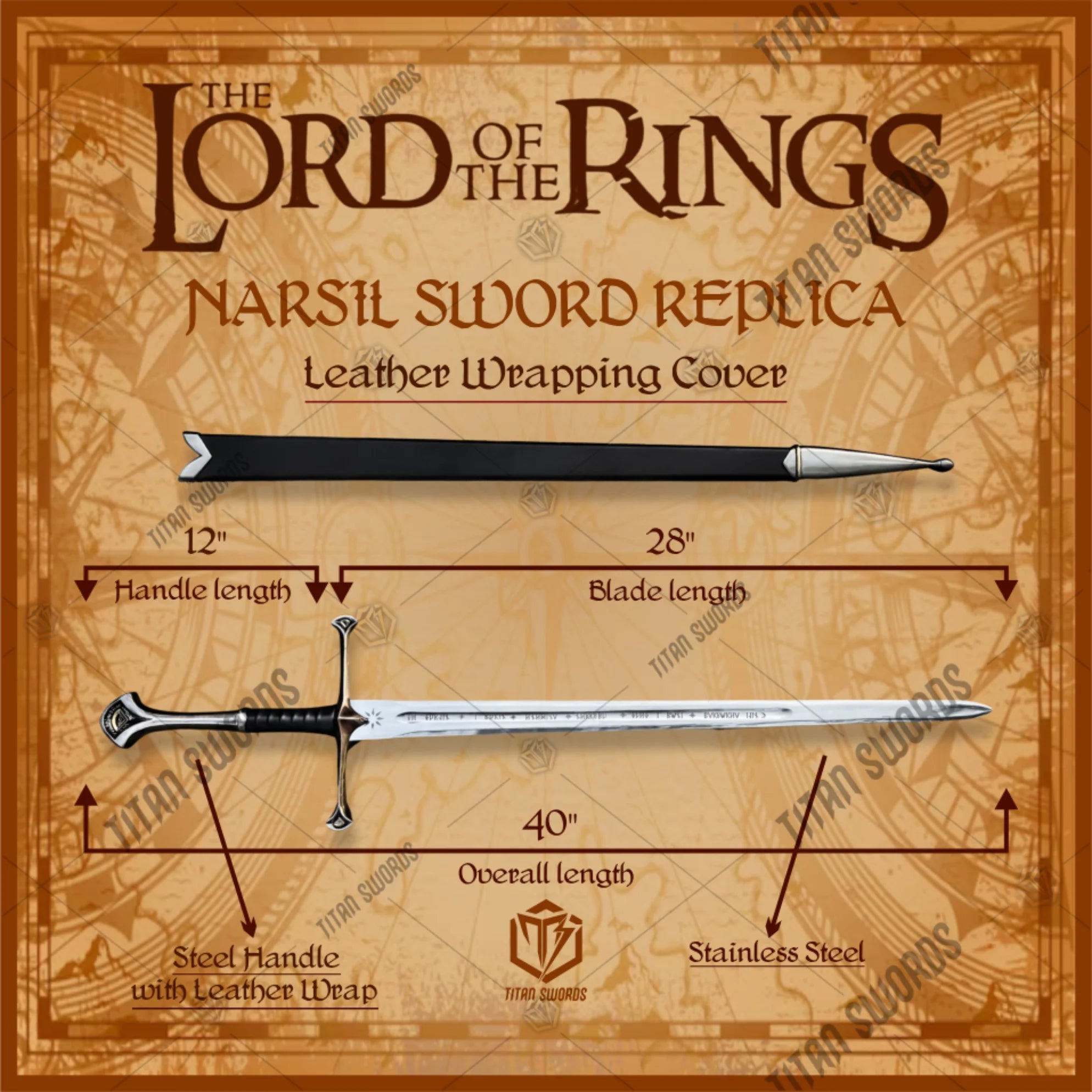 Anduril Narsil Flame of the West Sword Replica LOTR