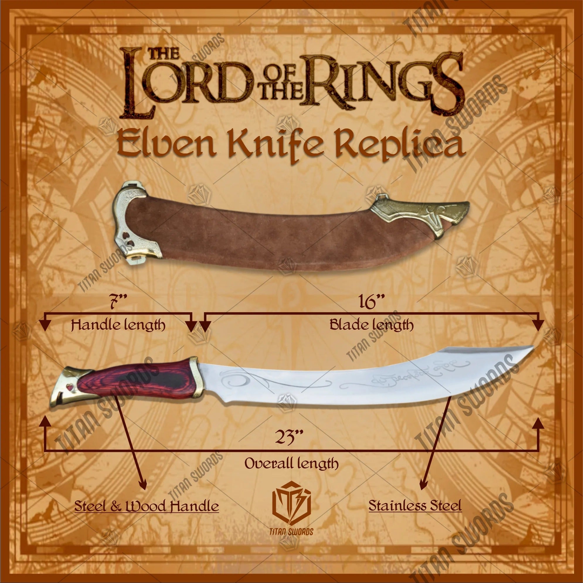 Aragorn’s Elven of Strider Knife Replica LOTR