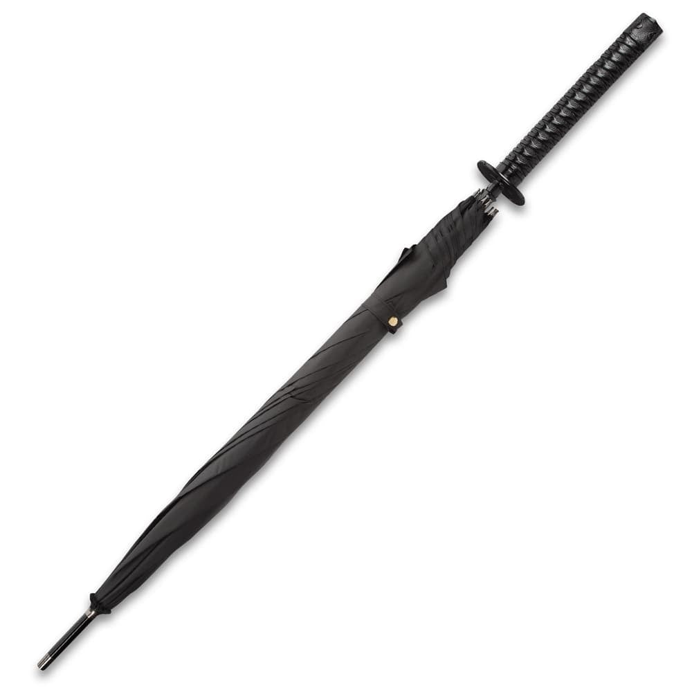 Black Umbrella Sword with Hidden Blade Stainless Steel Sword Cane