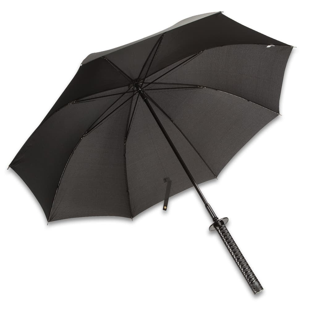 Black Umbrella Sword with Hidden Blade Stainless Steel Sword Cane