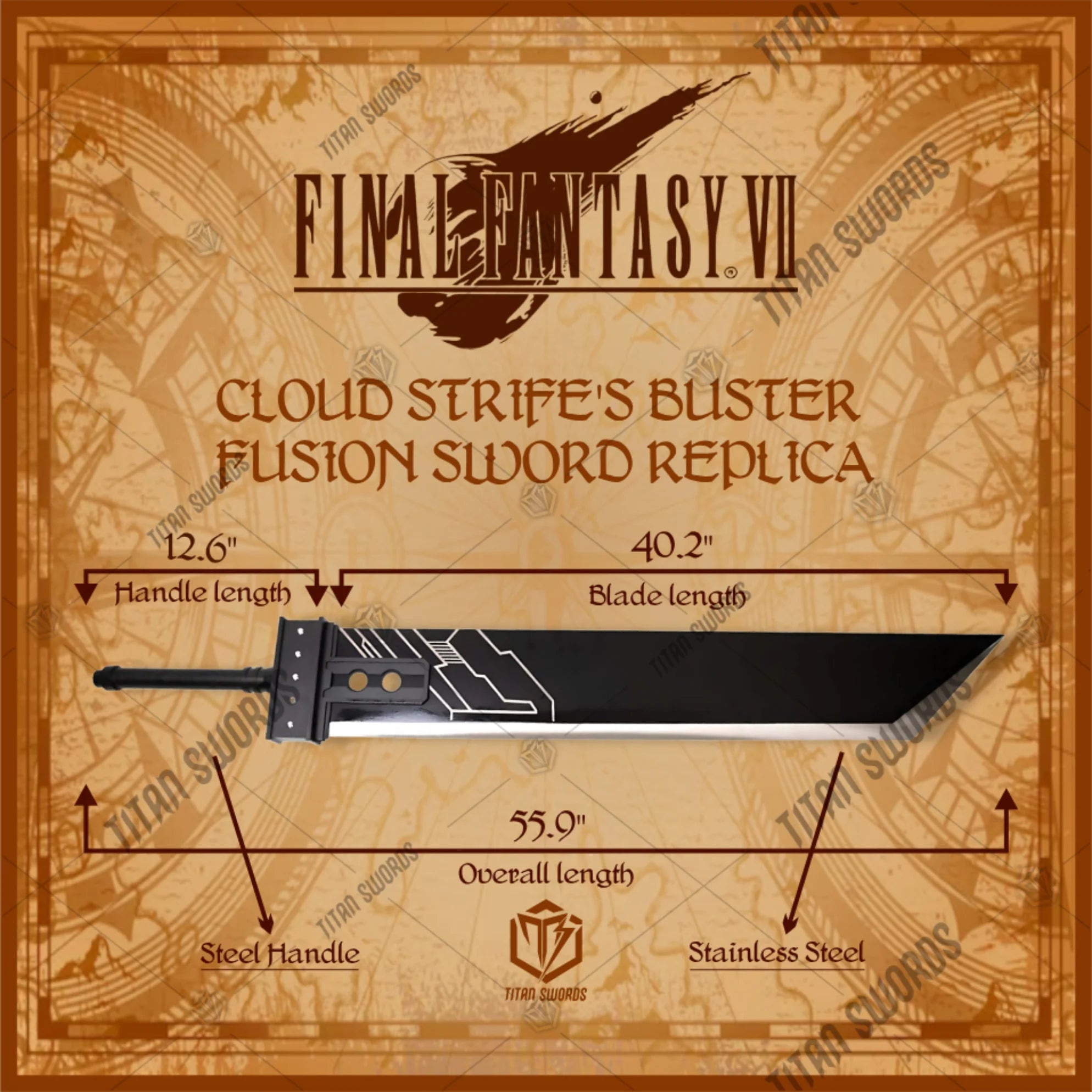 Cloud Strife Buster FF7 Sword Replica Sword