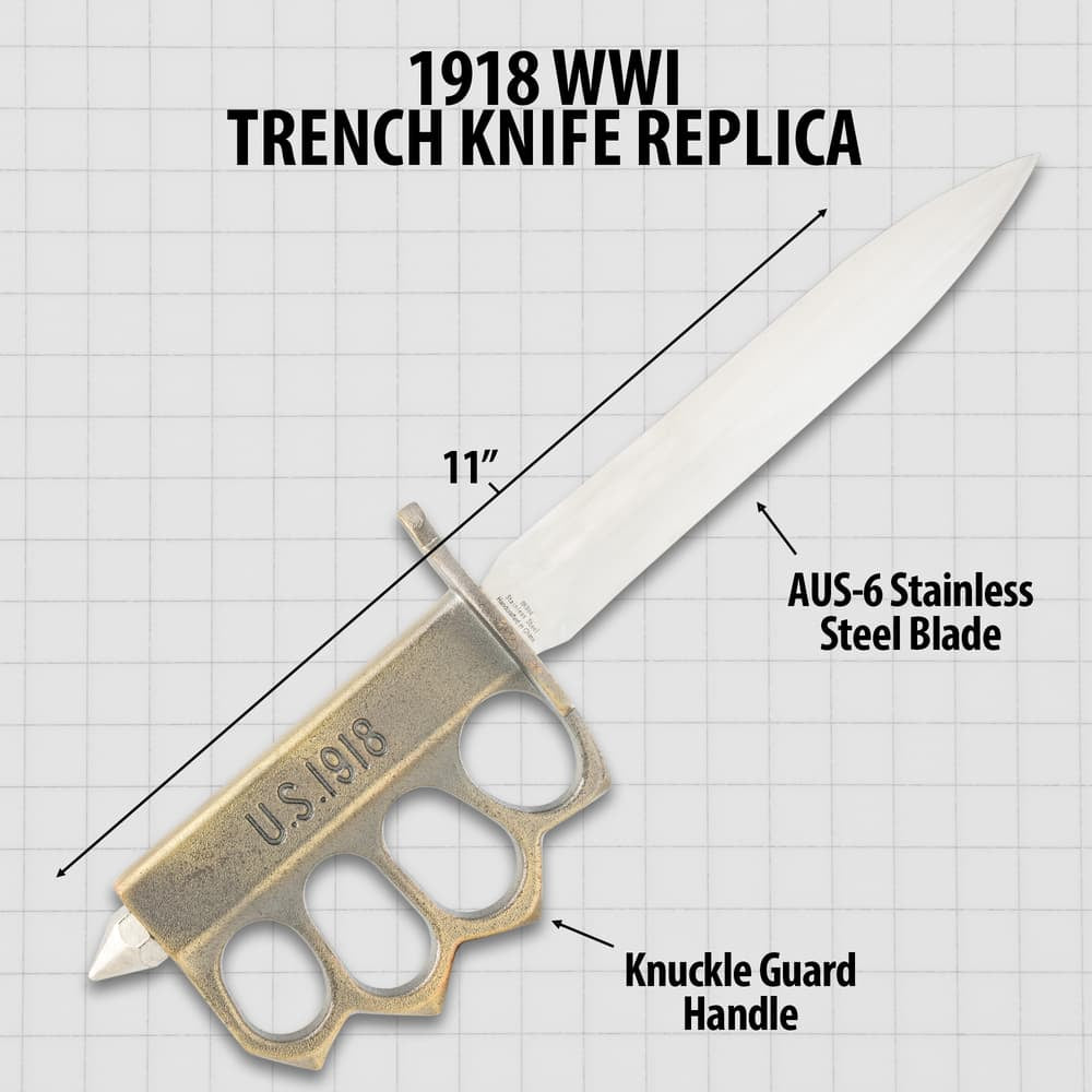 1918 WWI Trench Knife Replica World War I Military Collectible