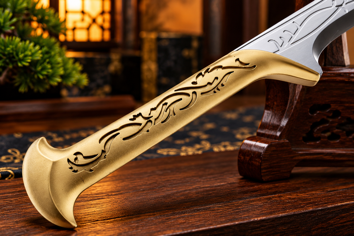 37.5-inch silver elven fantasy foam sword with an elegant medieval saber design, curved blade, and decorative fantasy styling for cosplay costumes, themed events, and collector displays.