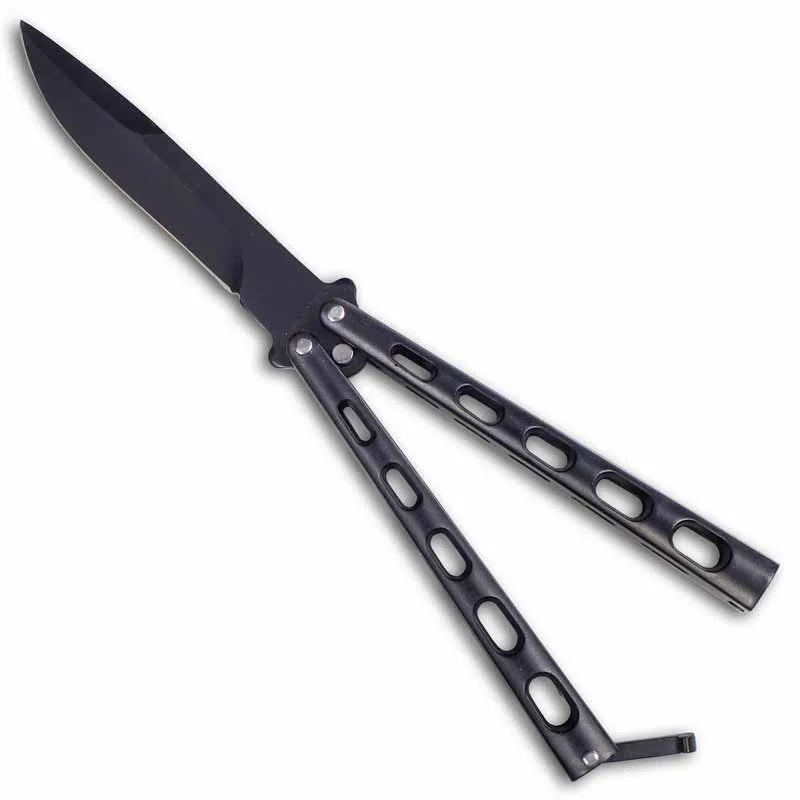 Slotted Butterfly Knife 9 Inch Stainless Steel Balisong Knife
