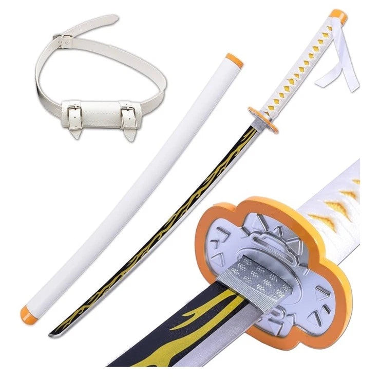 Zenitsu Agatsuma Sword Demon Slayer Cosplay Katana with Scabbard