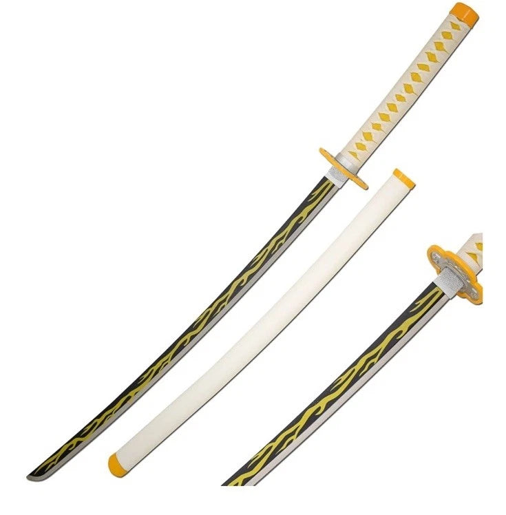 Zenitsu Agatsuma Sword Demon Slayer Cosplay Katana with Scabbard