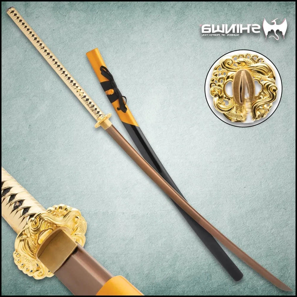 Shinwa Golden Knight Odachi Sword with Koi Tsuba 45" Japanese Display Sword