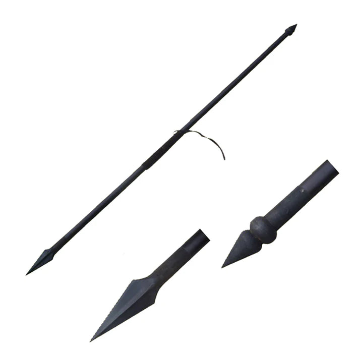 Spartan Warrior Spear 84" 300 Movie Replica with Black Metal Finish