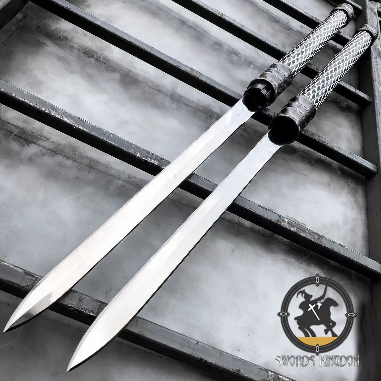 Dual Blade Twin Concealed Combat Swords with Matching Double Scabbard